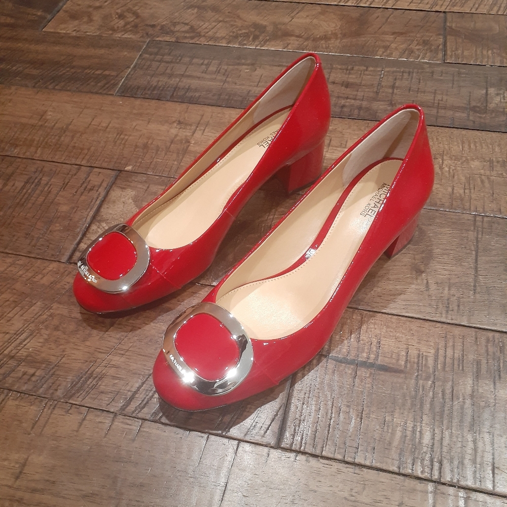 Michael Kors patent pumps
